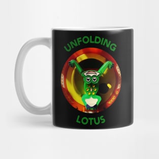 Unfolding Lotus Cute Frog doing Tai Chi Mug